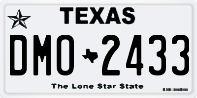 TX license plate DMO2433