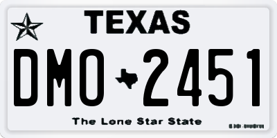 TX license plate DMO2451