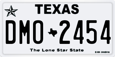 TX license plate DMO2454