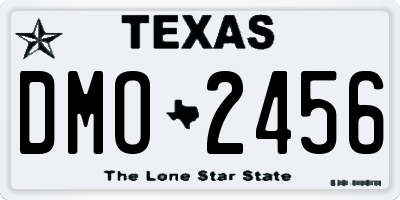 TX license plate DMO2456