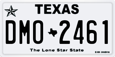 TX license plate DMO2461