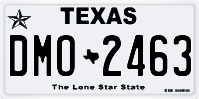 TX license plate DMO2463