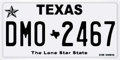 TX license plate DMO2467