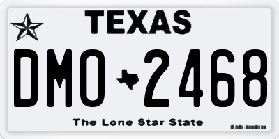 TX license plate DMO2468