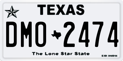 TX license plate DMO2474