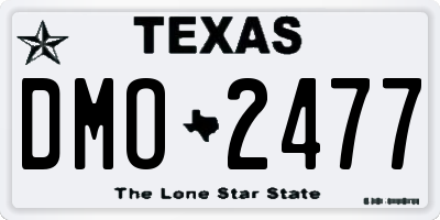 TX license plate DMO2477
