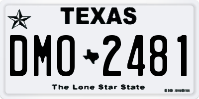 TX license plate DMO2481