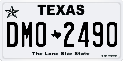 TX license plate DMO2490