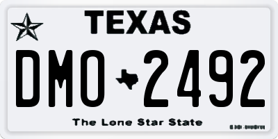 TX license plate DMO2492