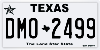 TX license plate DMO2499