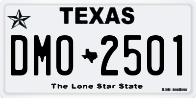 TX license plate DMO2501