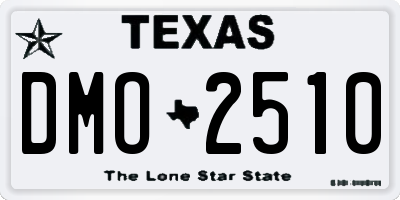 TX license plate DMO2510