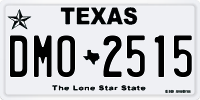 TX license plate DMO2515