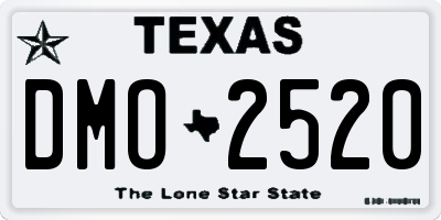 TX license plate DMO2520