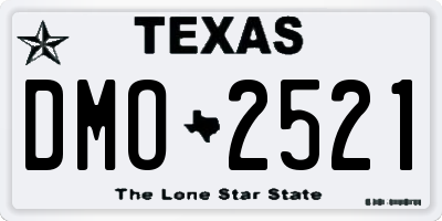 TX license plate DMO2521