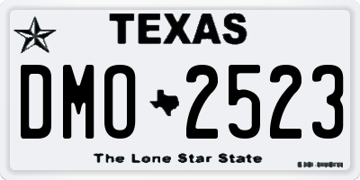 TX license plate DMO2523