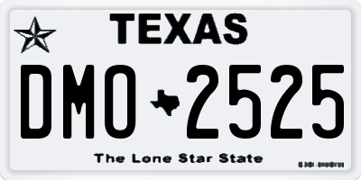 TX license plate DMO2525