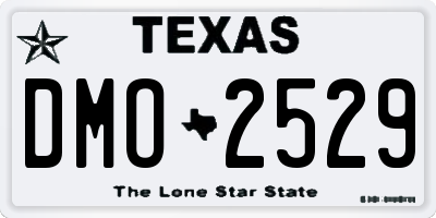 TX license plate DMO2529