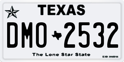 TX license plate DMO2532