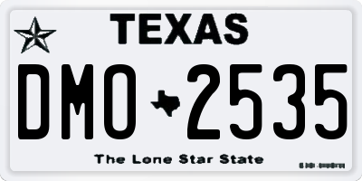 TX license plate DMO2535
