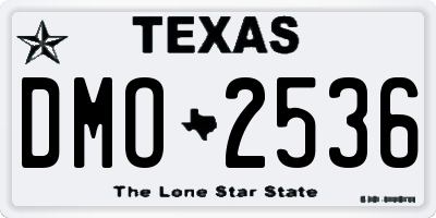 TX license plate DMO2536