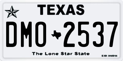 TX license plate DMO2537