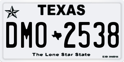 TX license plate DMO2538