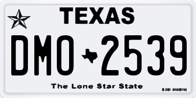 TX license plate DMO2539