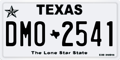 TX license plate DMO2541