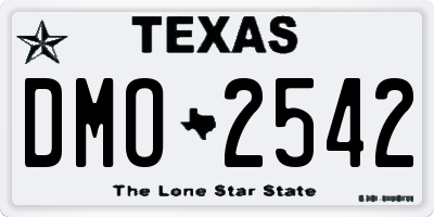 TX license plate DMO2542