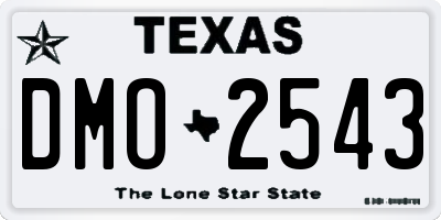 TX license plate DMO2543