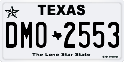 TX license plate DMO2553