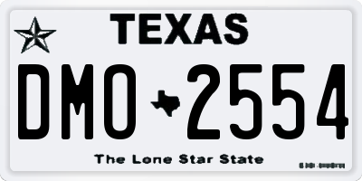TX license plate DMO2554
