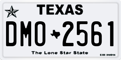 TX license plate DMO2561