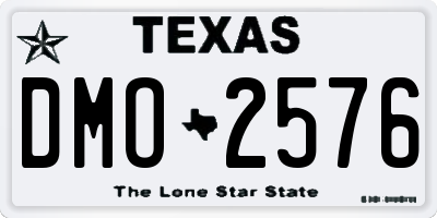 TX license plate DMO2576