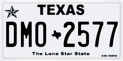TX license plate DMO2577