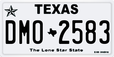 TX license plate DMO2583