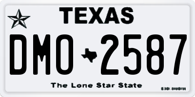 TX license plate DMO2587