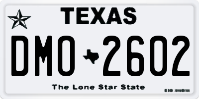 TX license plate DMO2602