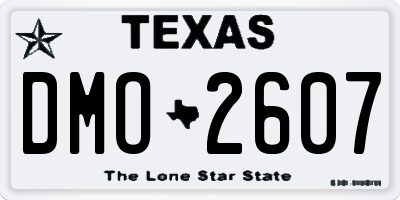 TX license plate DMO2607