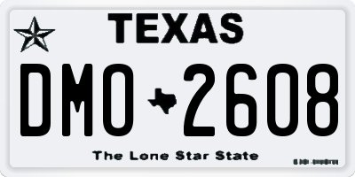 TX license plate DMO2608