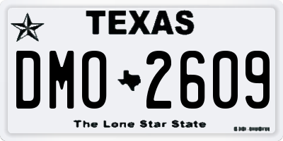 TX license plate DMO2609