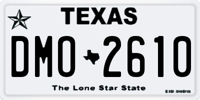 TX license plate DMO2610