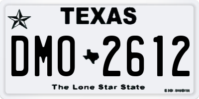 TX license plate DMO2612