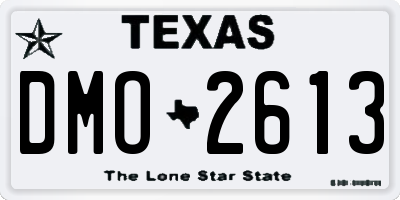 TX license plate DMO2613