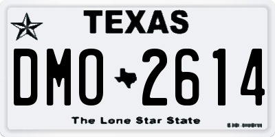 TX license plate DMO2614