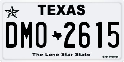 TX license plate DMO2615
