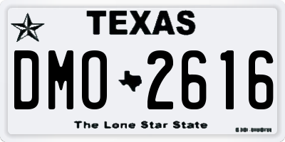 TX license plate DMO2616