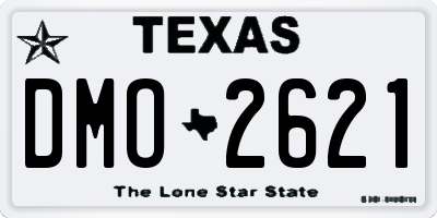 TX license plate DMO2621