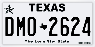 TX license plate DMO2624